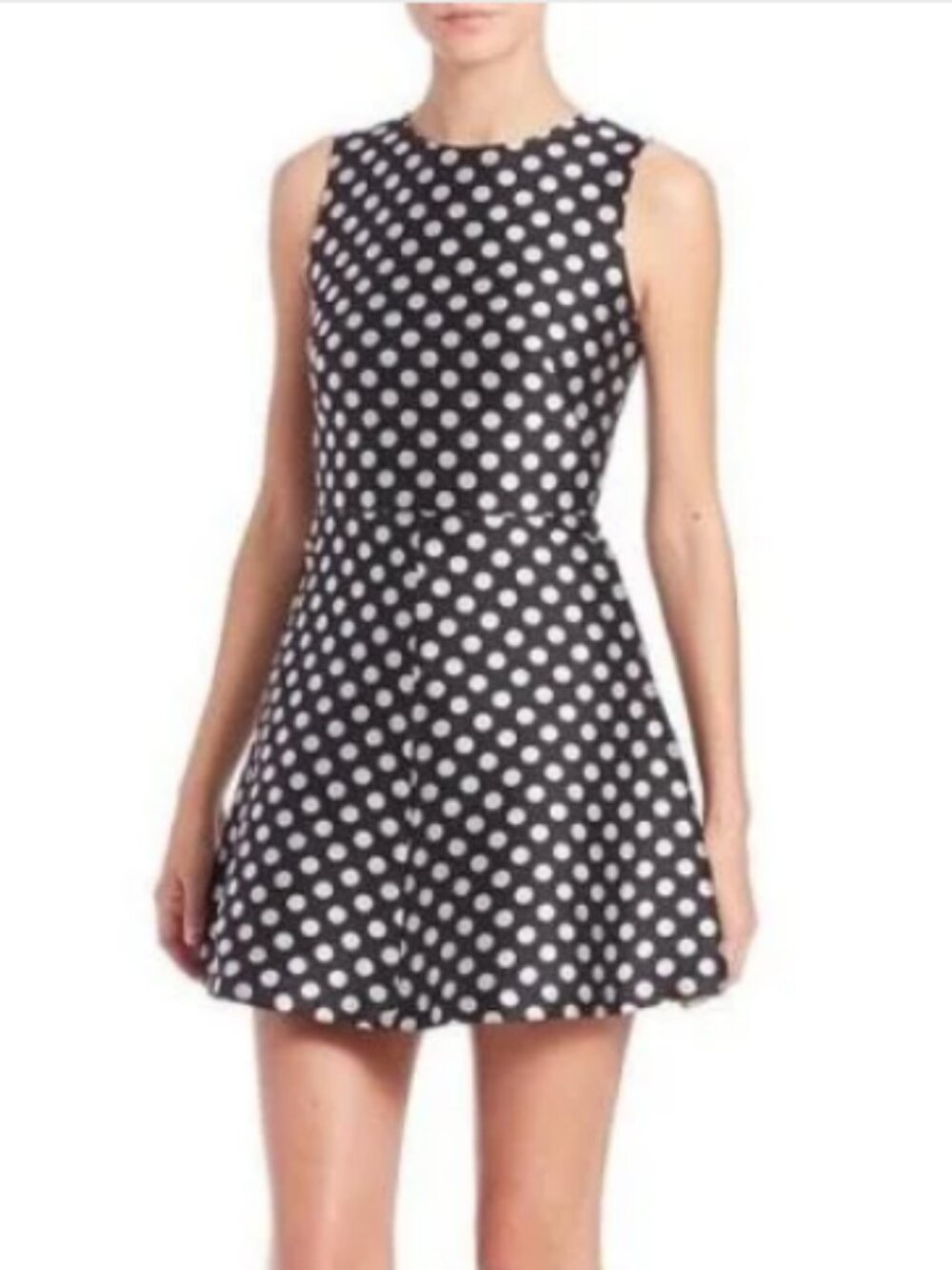 RED Valentino Black and White Polka Dot Shift Dress